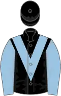 Black, Light Blue chevron and sleeves