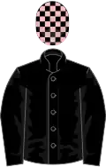 Black, black and pink check cap