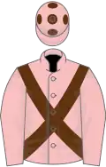 Pink, Brown cross belts and spots on cap