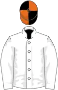 White, black and orange quartered cap