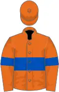 Orange, royal blue hoop and armlets