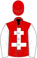 Red, white cross of lorraine and sleeves, red cap