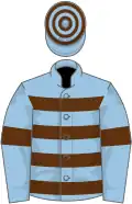 Light blue, brown hoops and armlets