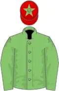 Light green, red cap, green star