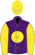 Purple, yellow disc, sleeves and cap