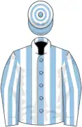 Light blue and white stripes, hooped cap