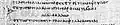 Detail of P.Lit.Lond. 96 col. xiii (late first–early second century CE): a coronis (with a forked paragraphos) marking the end of Herodas, Mimiamb 2 followed by the title and beginning of Mimiamb 3.