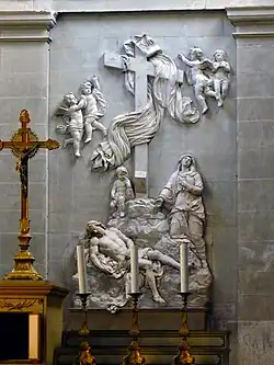 Bas-relief of "Christ descends from the Cross" by Eustache Nourrison and Robert de Lorrain