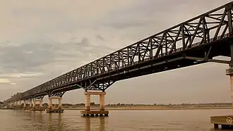 The bridge as the ferry passes below it