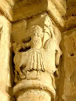 Column capital representing Luxury and Sorcery, 12th century
