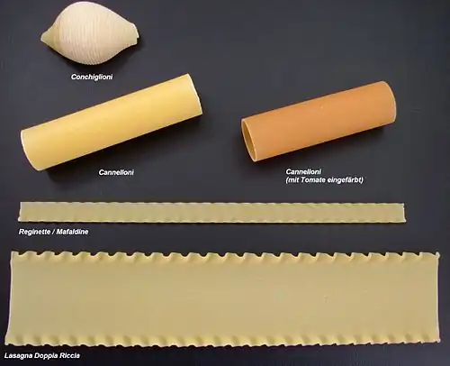 Pasta for pasta al forno (lit. 'baked pasta') dishes