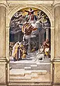 Pellegrino Tibaldi, Annunciation of the Birth of John the Baptist, 1551–1553, Bologna, Basilica di San Giacomo Maggiore