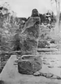 The isolated menhir in 1919 after restoration