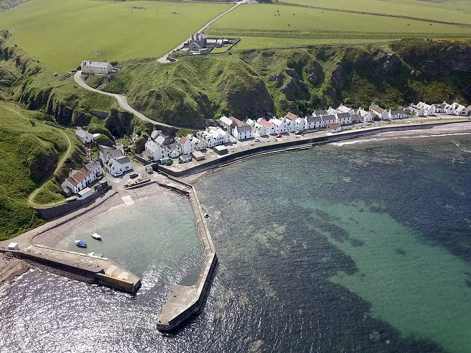 Aerial view of Pennan village