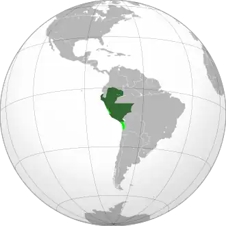 Peru in 1881 The territory outside of Lima and the south was nominally administered by the collaborationist government of Miguel Iglesias. From November 2, 1879 onwards, the Peruvian territories of Tacna, Arica and Tarapacá were under the absolute control of the administration of the Chilean Army. From January 17, 1881 onwards, the department of Lima was under the absolute control of the administration of the Chilean Army. The maritime space and the Peruvian islands such as the Lobos de Afuera and Lobos de Tierra islands remained under the administration of the Chilean Navy. Tarapacá, Tacna and Arica would remain occupied until the treaties of Ancón (1883) and Lima (1929).
