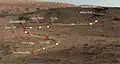 "Pahrump Hills" - Notable places at base of Aeolis Mons (Autumn, 2014).