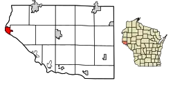 Location of Prescott in Pierce County, Wisconsin
