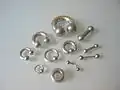 Variety of body piercing jewellery