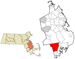 Location in Plymouth County in Massachusetts