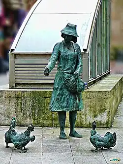 Woman with chickens