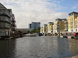 Brentford Lock development with GlaxoSmithKline building in the background