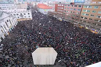 Image 9Massive anti-government rally in Bratislava, 9 March 2018 (from History of Slovakia)