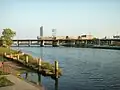 View of the original I-195 Bridge, whose piers the current bridge stands on