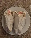 Quebec-style souvlaki pita (comparable to the Nova Scotian donair).