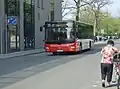 A Bus heading through Wesel heading for the station