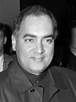 An image of Rajiv Gandhi.