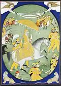 Ranjit Singh Equestrian in Saffron Robe