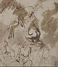 Early sketch by Rembrandt in the Kupferstich-Kabinett, Staatliche Kunstsammlungen Dresden