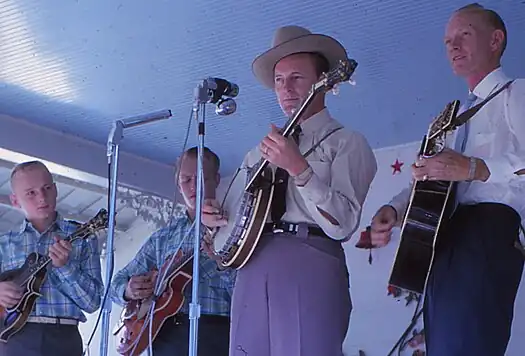 Reno (third from the left) playing with Red Smiley (right) in Anderson, Indiana in 1962.