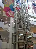 View of the elevators and stalls