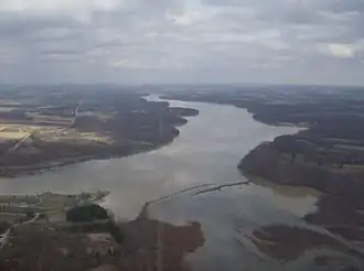 Aerial lake view