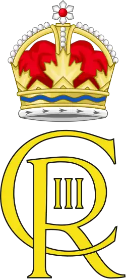 King Charles III's royal cypher surmounted by the Canadian Royal Crown[10]