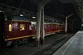 Overnight sleeper train "Red Arrow" at the Leningrad station in Moscow