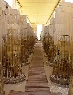 Colonnaded corridor leading into the complex proper