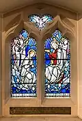 Stained-glass window in memory of James Gomme, benefactor, died 2 January 1855