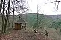 The wooden shelter Nonnenley on the Ley of the same name