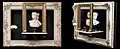 "The Janus", 29 x 37 x 16 inches, Found objects including frames, marble, plaster, wax, cloth, brass, 2001