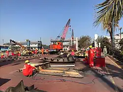 Impermeable floor in ship recycling yard[77]