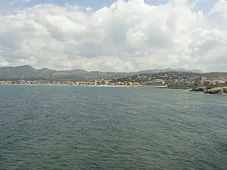 Six-Fours (and Sanary on the left) seen from Cap Nègre
