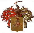 Closed Western helmet: coat of arms of the Skornyakov family&nbsp;[ru].