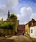 A. Schelfhout, Small street in Huy, Belgium, c. 1824; oil on panel