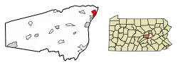 Location of Shamokin Dam in Snyder County, Pennsylvania.