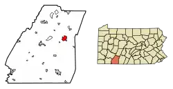 Location of Indian Lake in Somerset County, Pennsylvania.