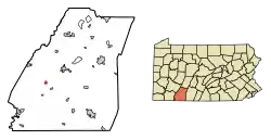 Location of New Centerville in Somerset County, Pennsylvania.