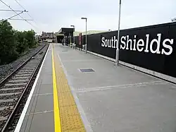 The current (resited) Metro station, photographed in August 2019, shortly after reopening.