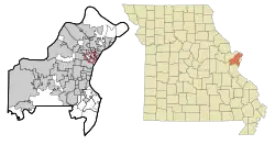 Location of Greendale, Missouri